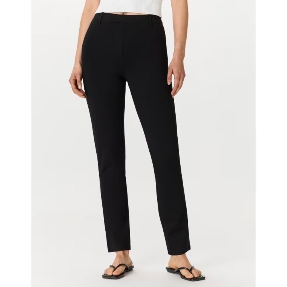 Quince Ultra-Stretch Ponte‎ Straight Leg 4-Pocket Pants Black Small Petite SP 26